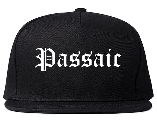 Passaic New Jersey NJ Old English Mens Snapback Hat Black