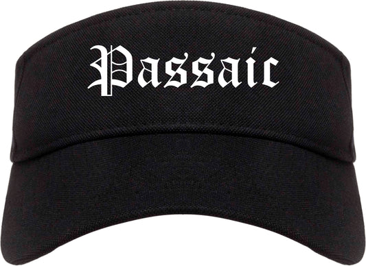 Passaic New Jersey NJ Old English Mens Visor Cap Hat Black