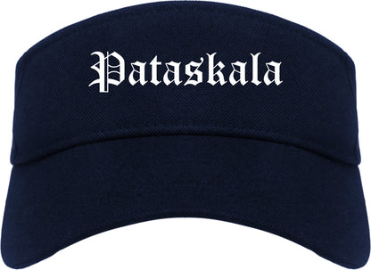 Pataskala Ohio OH Old English Mens Visor Cap Hat Navy Blue