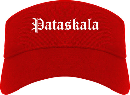 Pataskala Ohio OH Old English Mens Visor Cap Hat Red