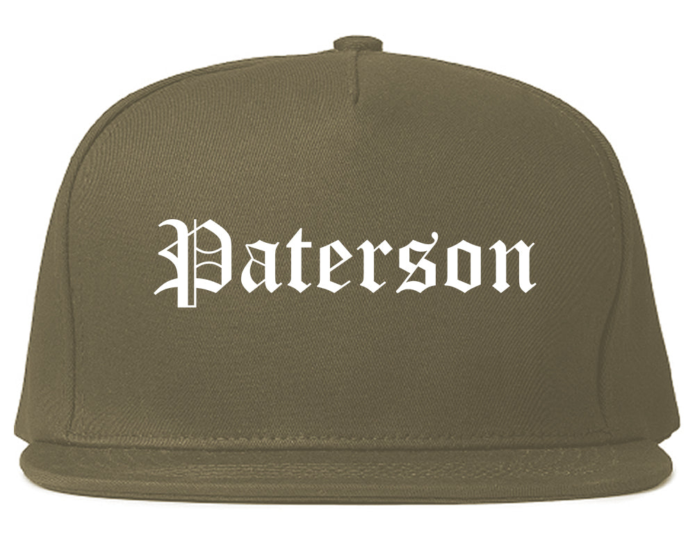 Paterson New Jersey NJ Old English Mens Snapback Hat Grey