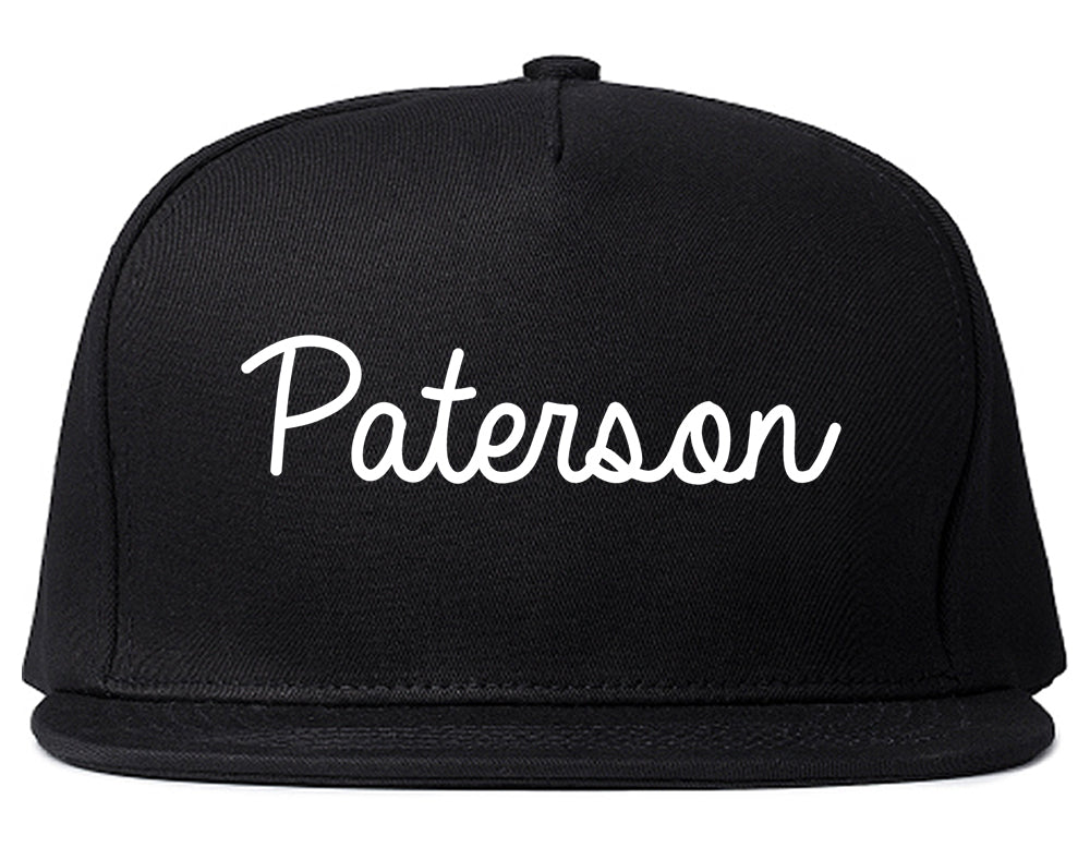 Paterson New Jersey NJ Script Mens Snapback Hat Black
