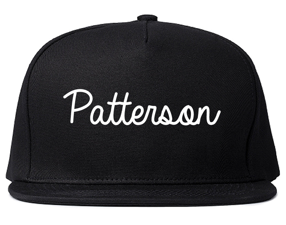 Patterson Louisiana LA Script Mens Snapback Hat Black