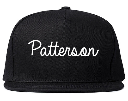 Patterson Louisiana LA Script Mens Snapback Hat Black