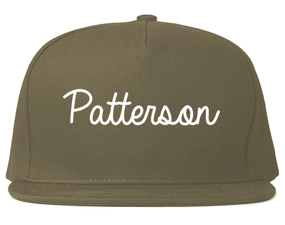 Patterson Louisiana LA Script Mens Snapback Hat Grey