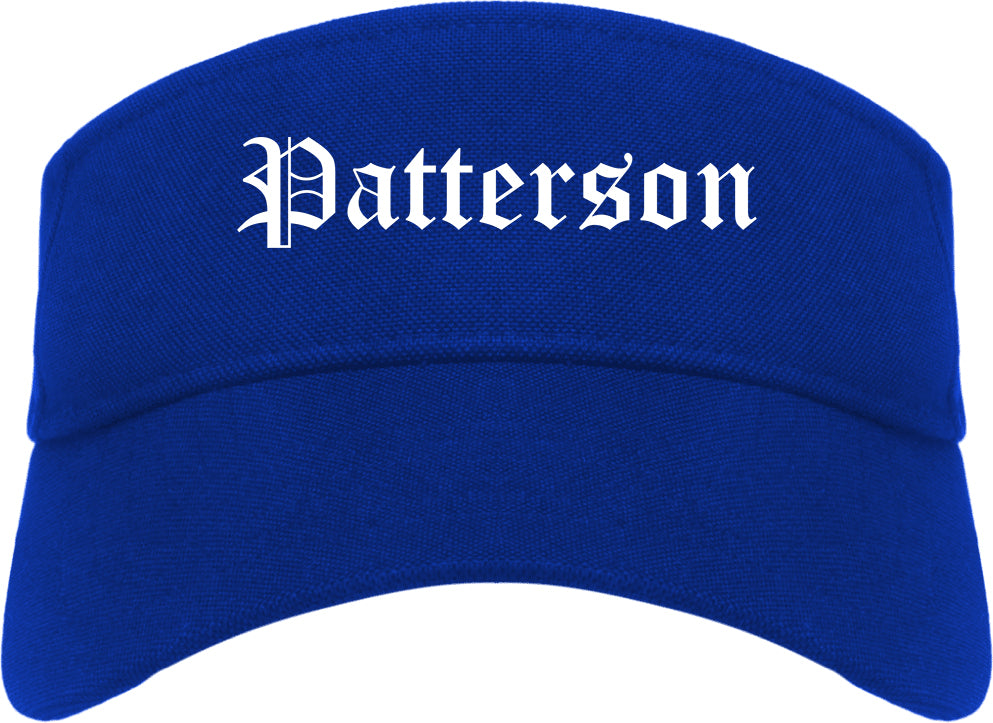 Patterson Louisiana LA Old English Mens Visor Cap Hat Royal Blue