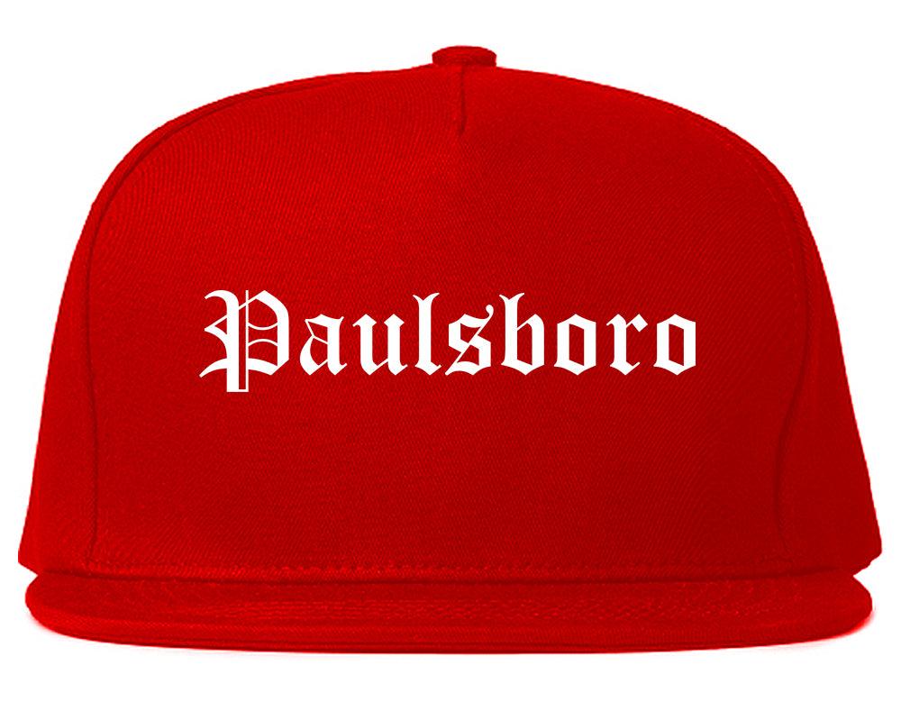 Paulsboro New Jersey NJ Old English Mens Snapback Hat Red