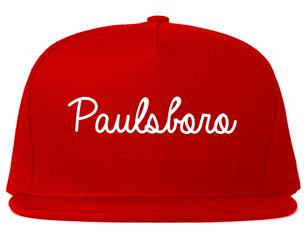 Paulsboro New Jersey NJ Script Mens Snapback Hat Red