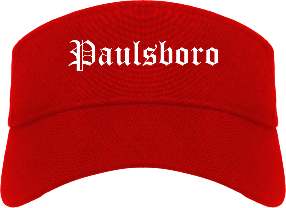 Paulsboro New Jersey NJ Old English Mens Visor Cap Hat Red