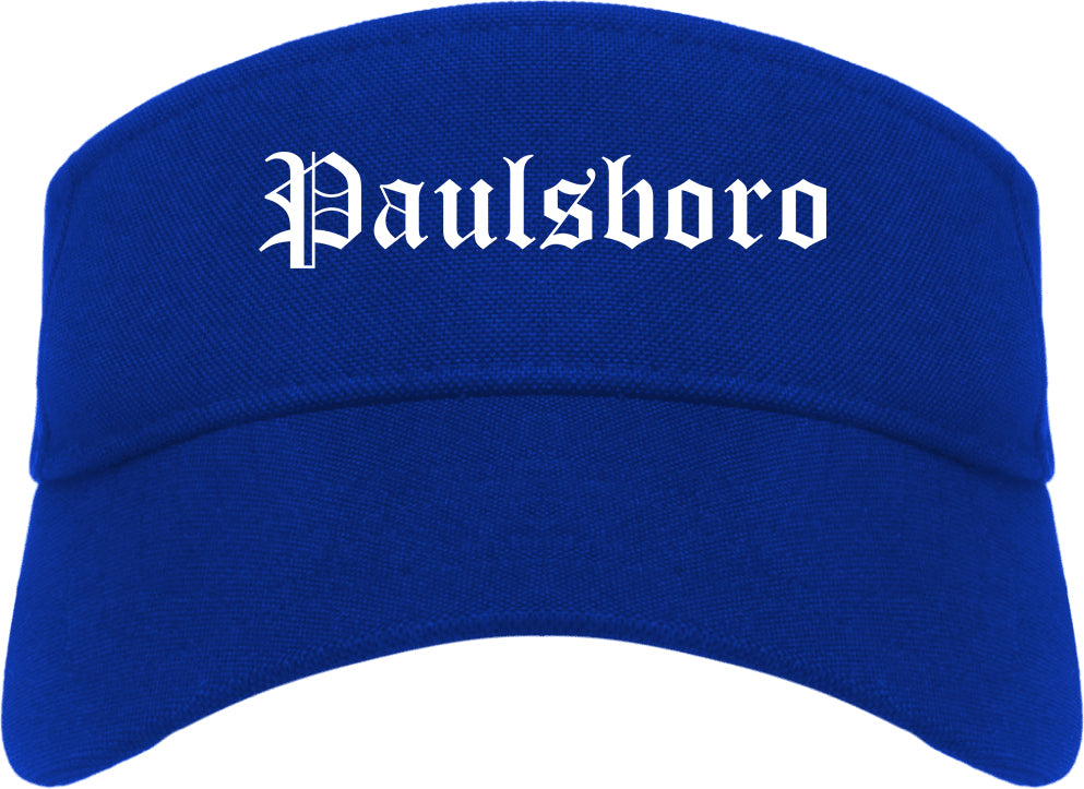 Paulsboro New Jersey NJ Old English Mens Visor Cap Hat Royal Blue
