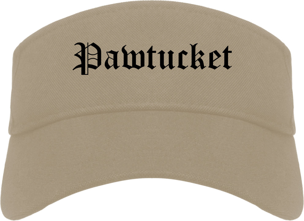 Pawtucket Rhode Island RI Old English Mens Visor Cap Hat Khaki