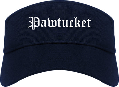 Pawtucket Rhode Island RI Old English Mens Visor Cap Hat Navy Blue