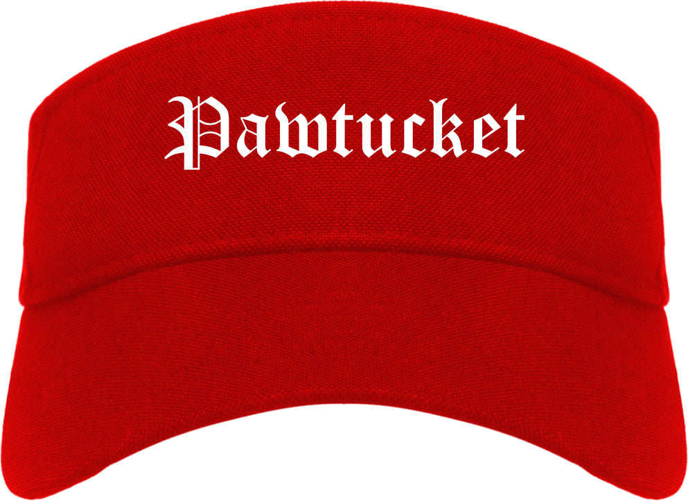 Pawtucket Rhode Island RI Old English Mens Visor Cap Hat Red