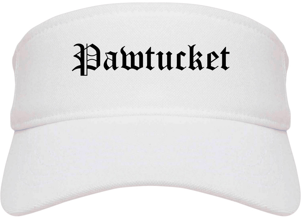 Pawtucket Rhode Island RI Old English Mens Visor Cap Hat White
