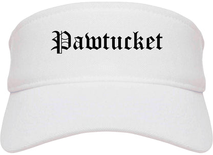 Pawtucket Rhode Island RI Old English Mens Visor Cap Hat White