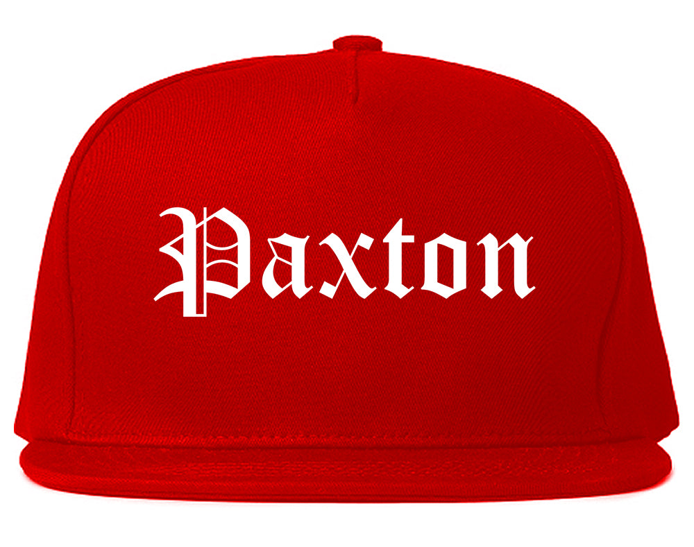 Paxton Illinois IL Old English Mens Snapback Hat Red