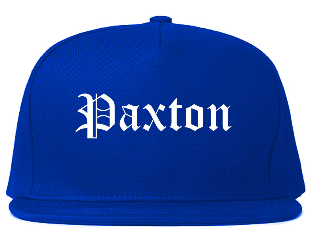 Paxton Illinois IL Old English Mens Snapback Hat Royal Blue