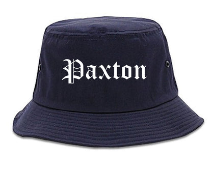 Paxton Illinois IL Old English Mens Bucket Hat Navy Blue