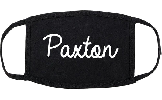 Paxton Illinois IL Script Cotton Face Mask Black