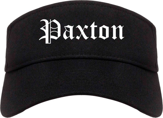 Paxton Illinois IL Old English Mens Visor Cap Hat Black