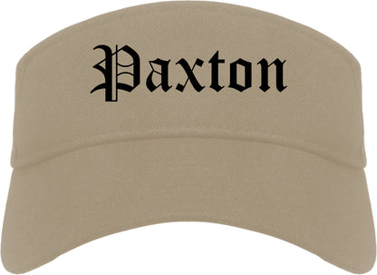 Paxton Illinois IL Old English Mens Visor Cap Hat Khaki