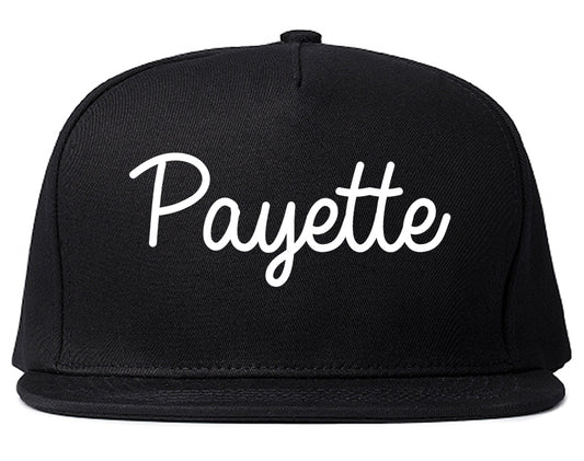 Payette Idaho ID Script Mens Snapback Hat Black