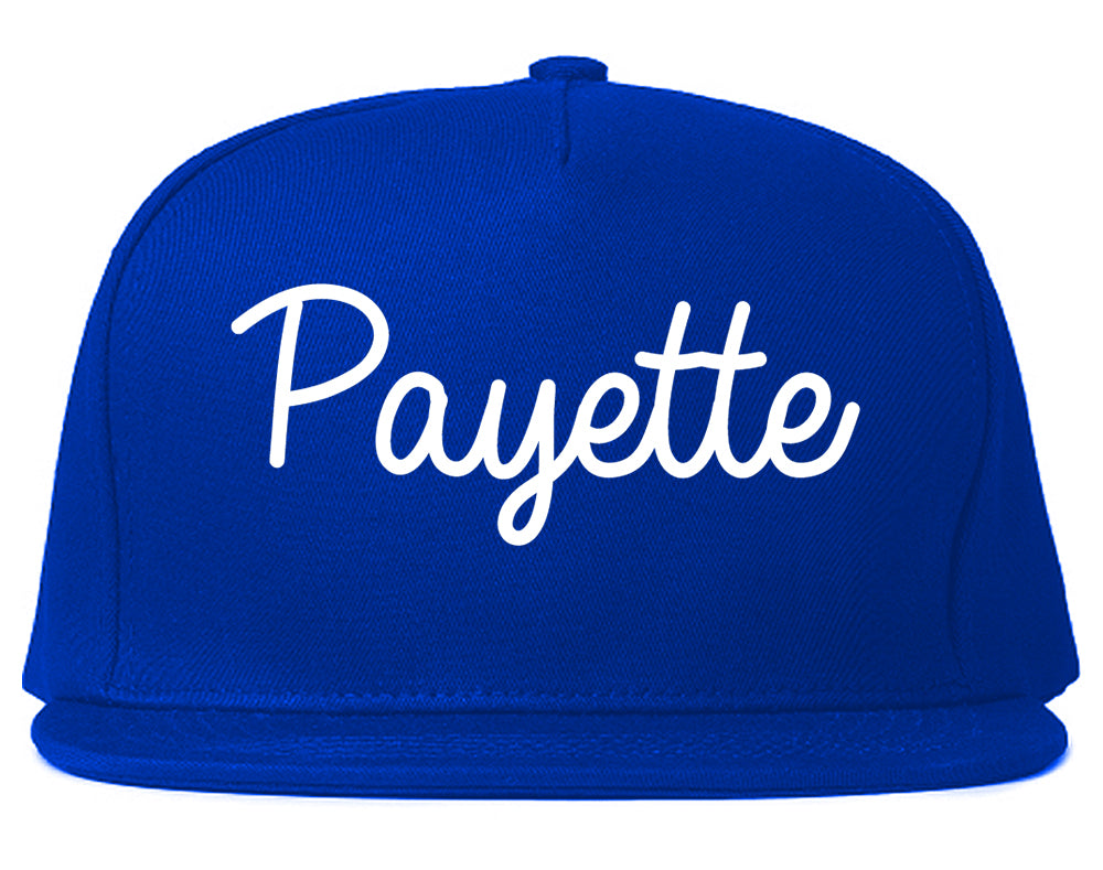 Payette Idaho ID Script Mens Snapback Hat Royal Blue