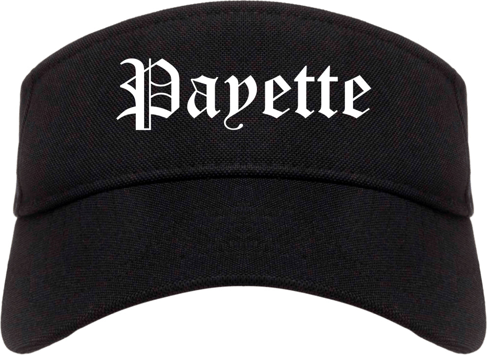 Payette Idaho ID Old English Mens Visor Cap Hat Black