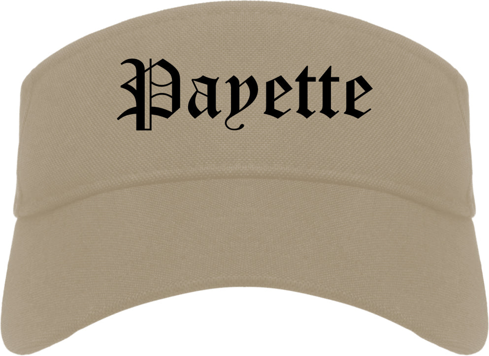 Payette Idaho ID Old English Mens Visor Cap Hat Khaki