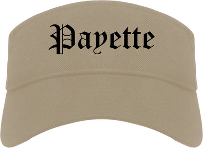 Payette Idaho ID Old English Mens Visor Cap Hat Khaki