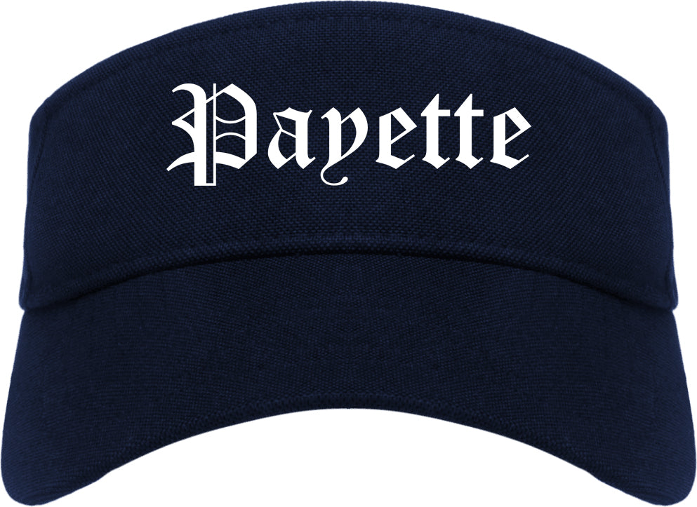 Payette Idaho ID Old English Mens Visor Cap Hat Navy Blue