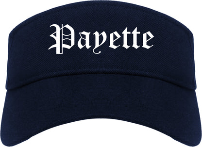Payette Idaho ID Old English Mens Visor Cap Hat Navy Blue
