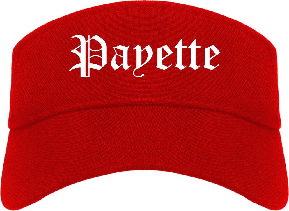 Payette Idaho ID Old English Mens Visor Cap Hat Red