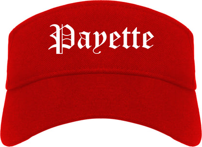 Payette Idaho ID Old English Mens Visor Cap Hat Red