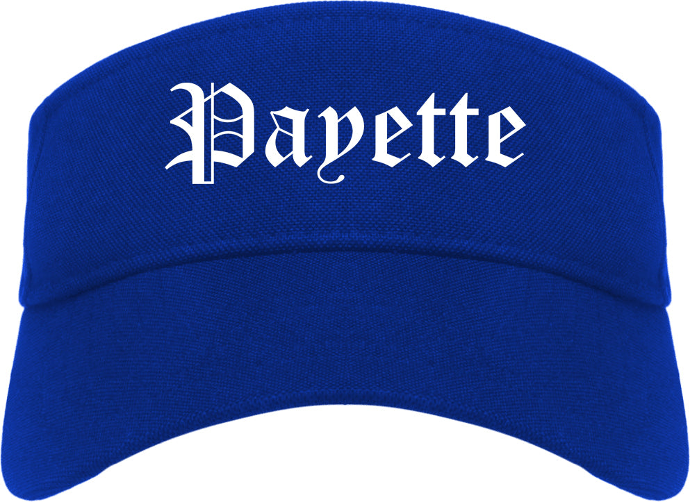 Payette Idaho ID Old English Mens Visor Cap Hat Royal Blue