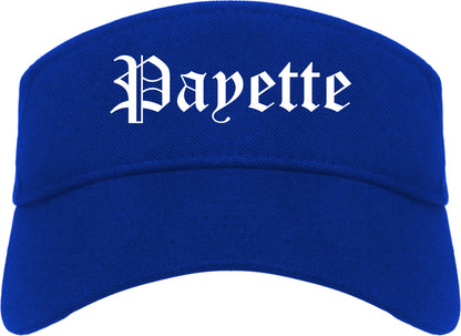 Payette Idaho ID Old English Mens Visor Cap Hat Royal Blue