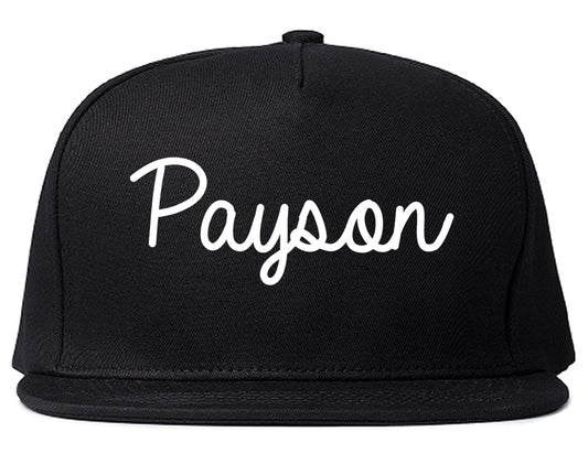 Payson Arizona AZ Script Mens Snapback Hat Black