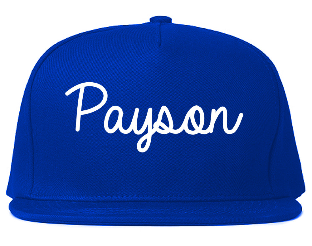 Payson Arizona AZ Script Mens Snapback Hat Royal Blue