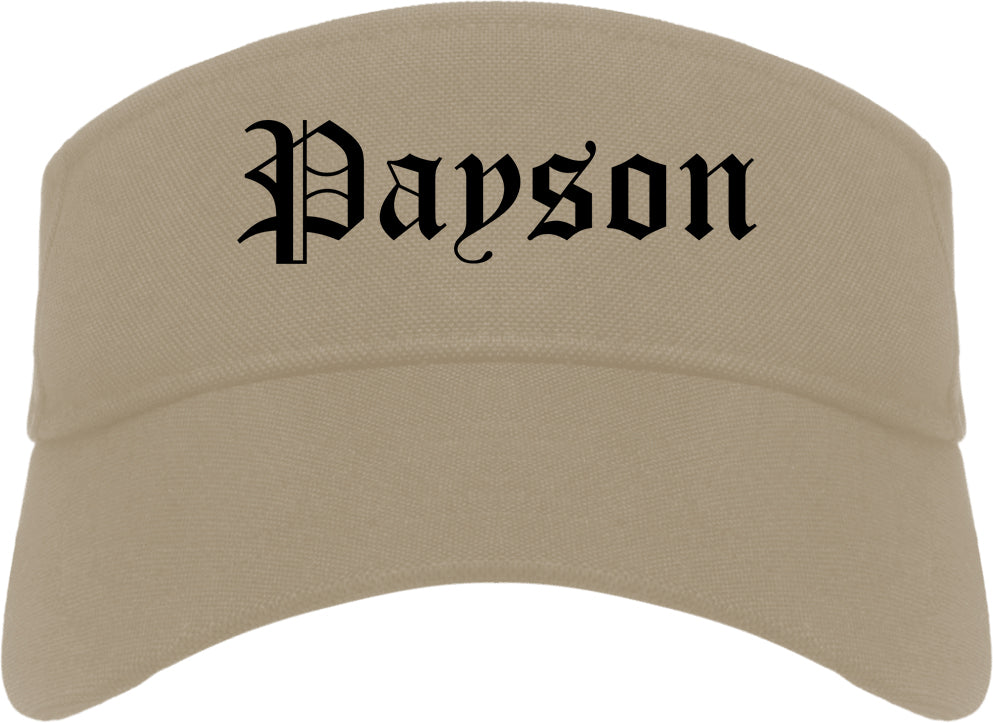 Payson Arizona AZ Old English Mens Visor Cap Hat Khaki