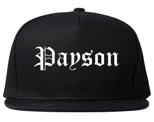 Payson Utah UT Old English Mens Snapback Hat Black