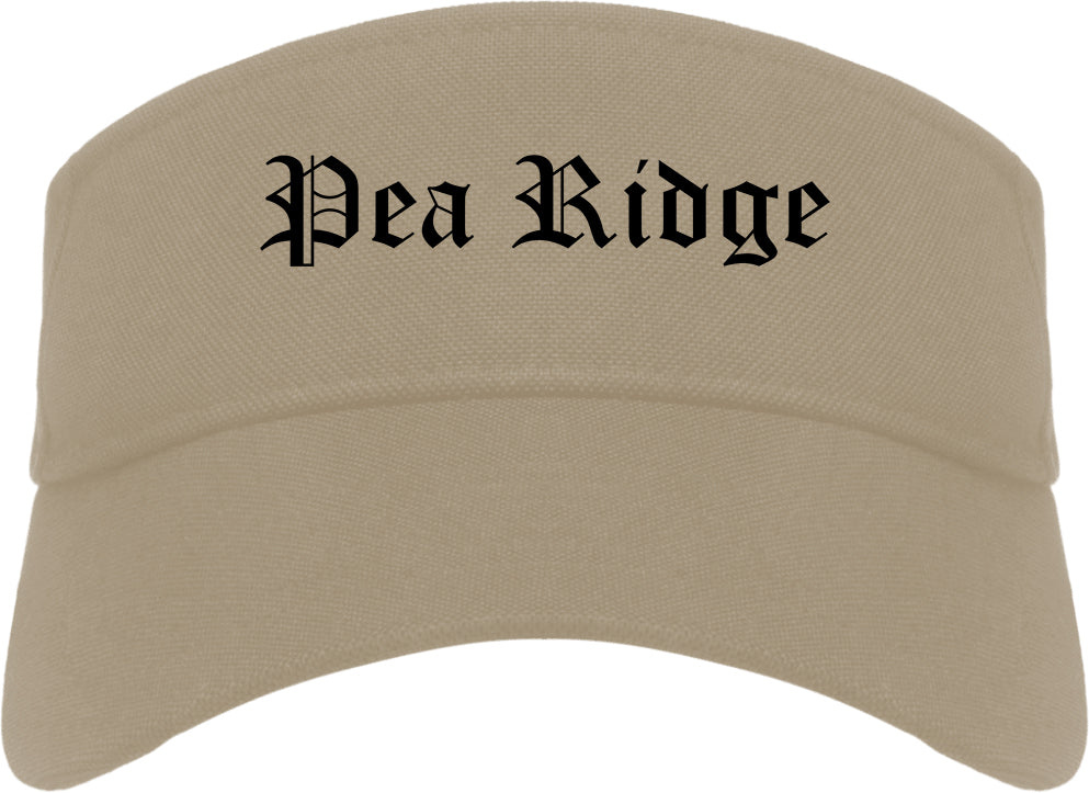 Pea Ridge Arkansas AR Old English Mens Visor Cap Hat Khaki