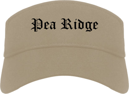 Pea Ridge Arkansas AR Old English Mens Visor Cap Hat Khaki