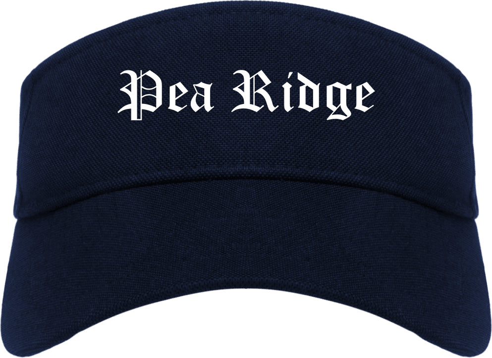 Pea Ridge Arkansas AR Old English Mens Visor Cap Hat Navy Blue