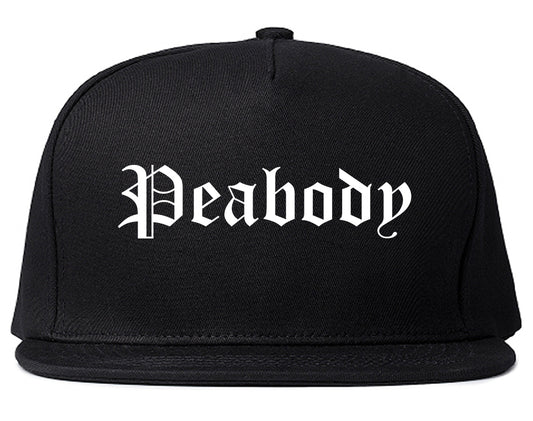 Peabody Massachusetts MA Old English Mens Snapback Hat Black
