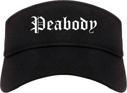 Peabody Massachusetts MA Old English Mens Visor Cap Hat Black