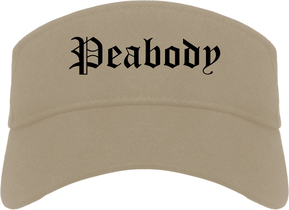 Peabody Massachusetts MA Old English Mens Visor Cap Hat Khaki