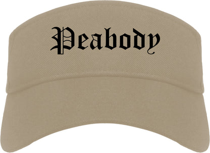 Peabody Massachusetts MA Old English Mens Visor Cap Hat Khaki