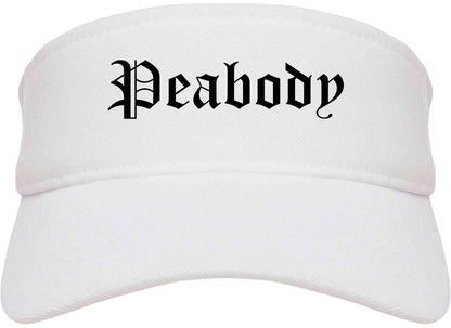 Peabody Massachusetts MA Old English Mens Visor Cap Hat White