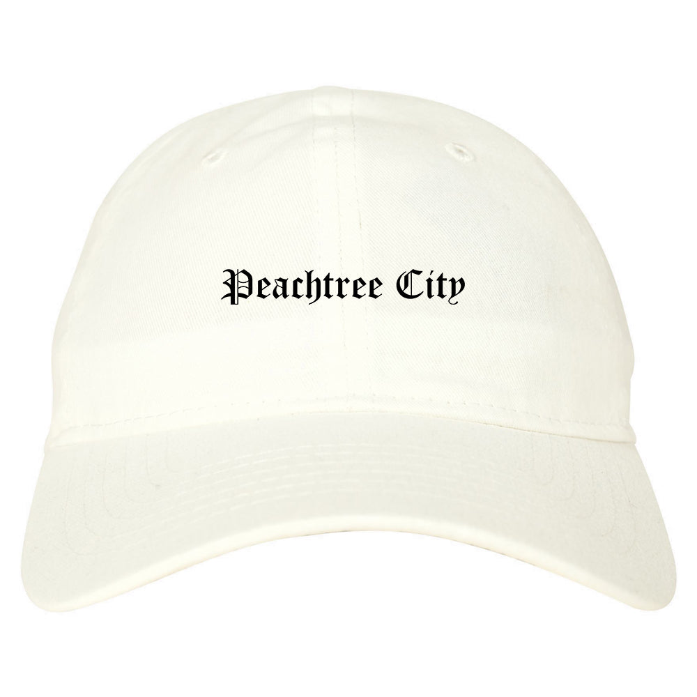 Peachtree City Georgia GA Old English Mens Dad Hat Baseball Cap White