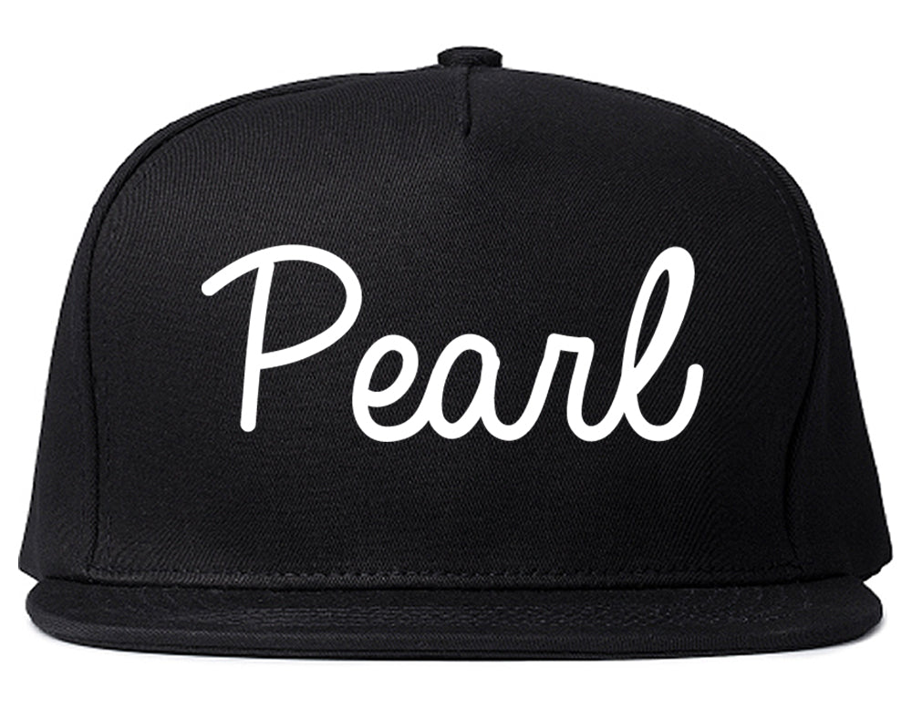 Pearl Mississippi MS Script Mens Snapback Hat Black